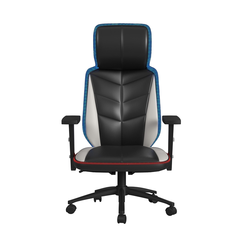 Pemberly Row Modern Gaming Chair with LED and Speaker in Khaki