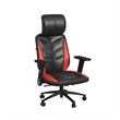Pemberly Row Modern Gaming Chair with LED and Speaker in Red