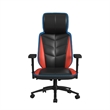 Pemberly Row Modern Gaming Chair with LED and Speaker in Red