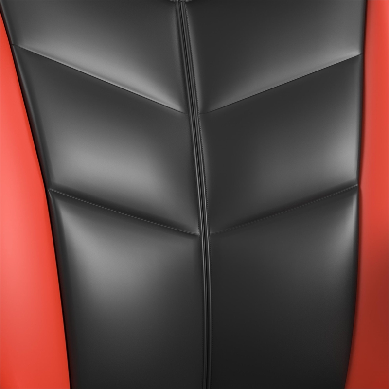 Pemberly Row Modern Gaming Chair with LED and Speaker in Red