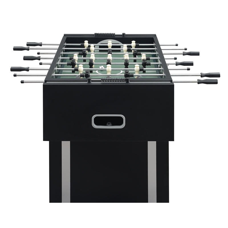 Pemberly Row Contemporary Wood Foosball Table in Black Finish