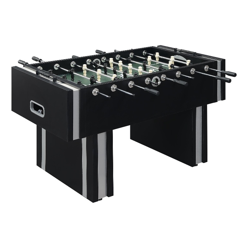 Pemberly Row Contemporary Wood Foosball Table in Black Finish