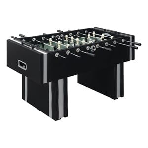 Pemberly Row Contemporary Wood Foosball Table in Black Finish