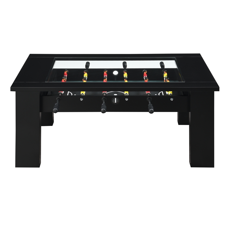 Pemberly Row Transitional Wood Foosball Gaming Table in Black