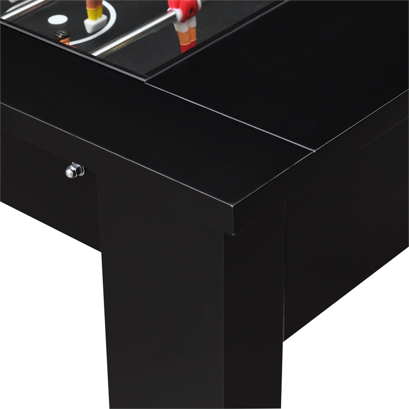 Pemberly Row Transitional Wood Foosball Gaming Table in Black