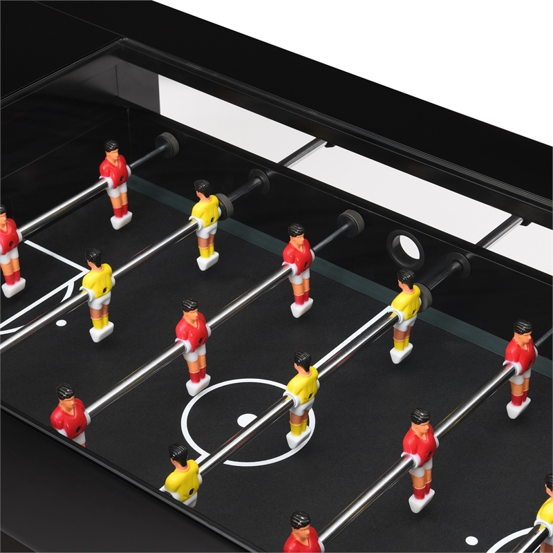 Pemberly Row Transitional Wood Foosball Gaming Table in Black