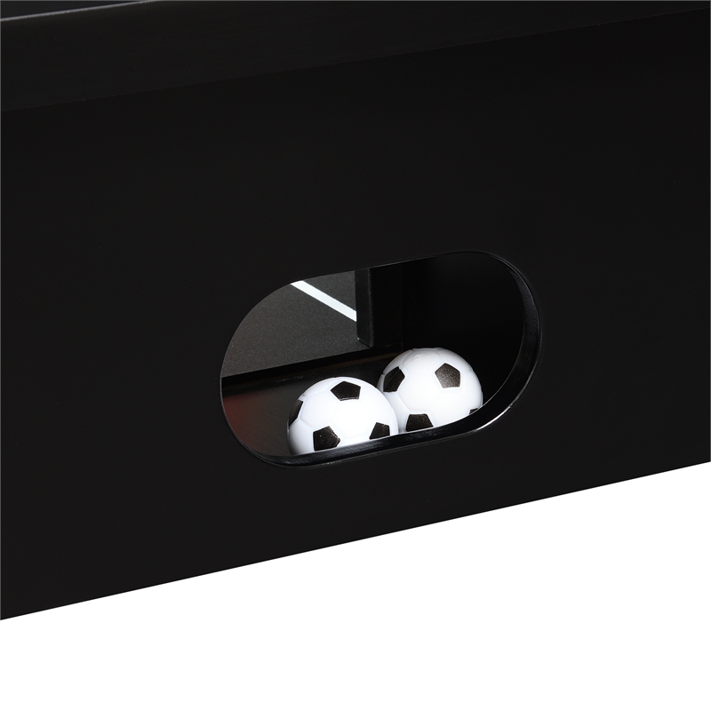 Pemberly Row Transitional Wood Foosball Gaming Table in Black