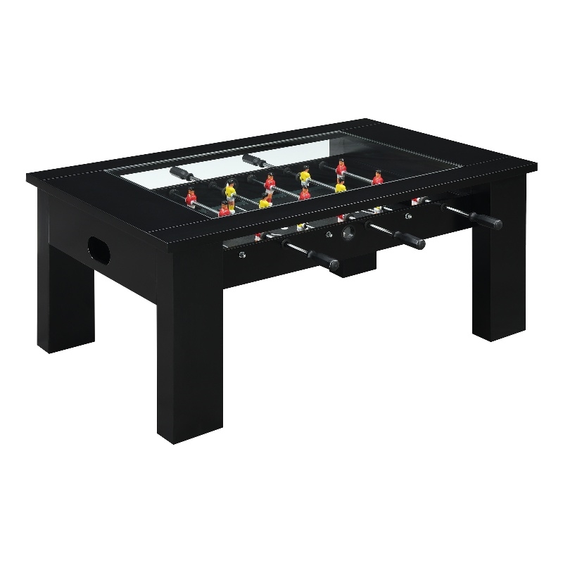 Pemberly Row Transitional Wood Foosball Gaming Table in Black