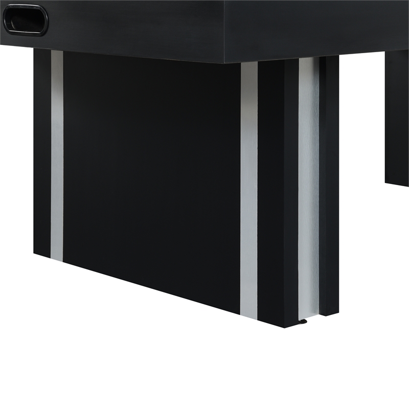 Pemberly Row Contemporary Wood Air Hockey Table in Black Finish