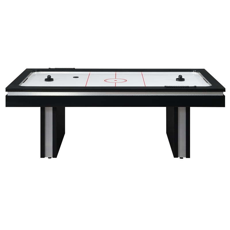 Pemberly Row Contemporary Wood Air Hockey Table in Black Finish