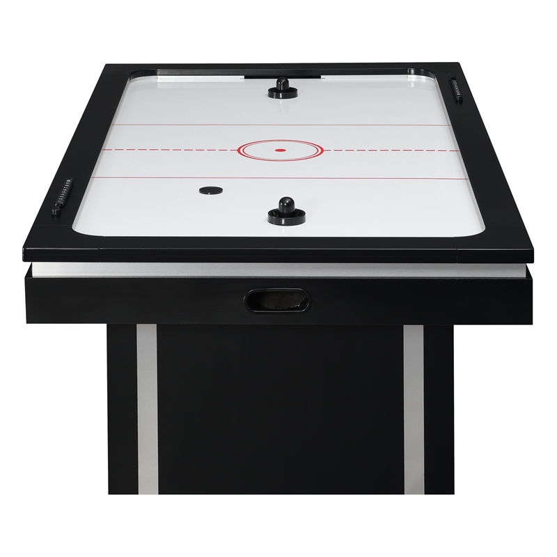 Pemberly Row Contemporary Wood Air Hockey Table in Black Finish