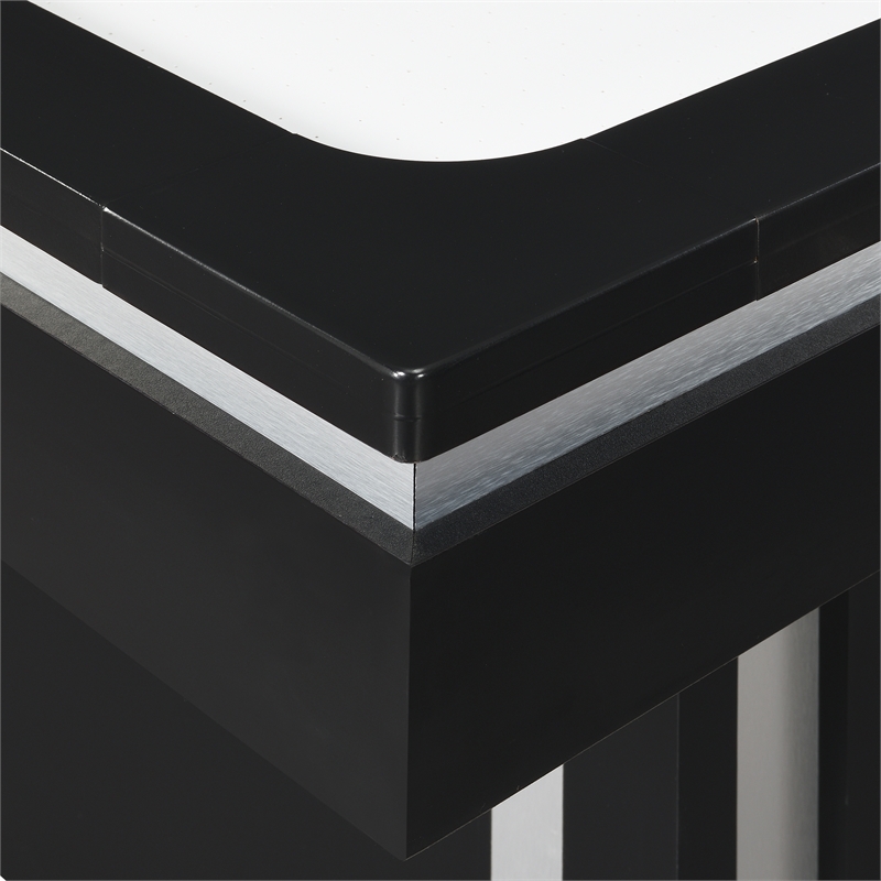 Pemberly Row Contemporary Wood Air Hockey Table in Black Finish