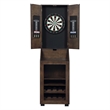 Pemberly Row Transitional Wood Dartboard Cabinet in Walnut Finish