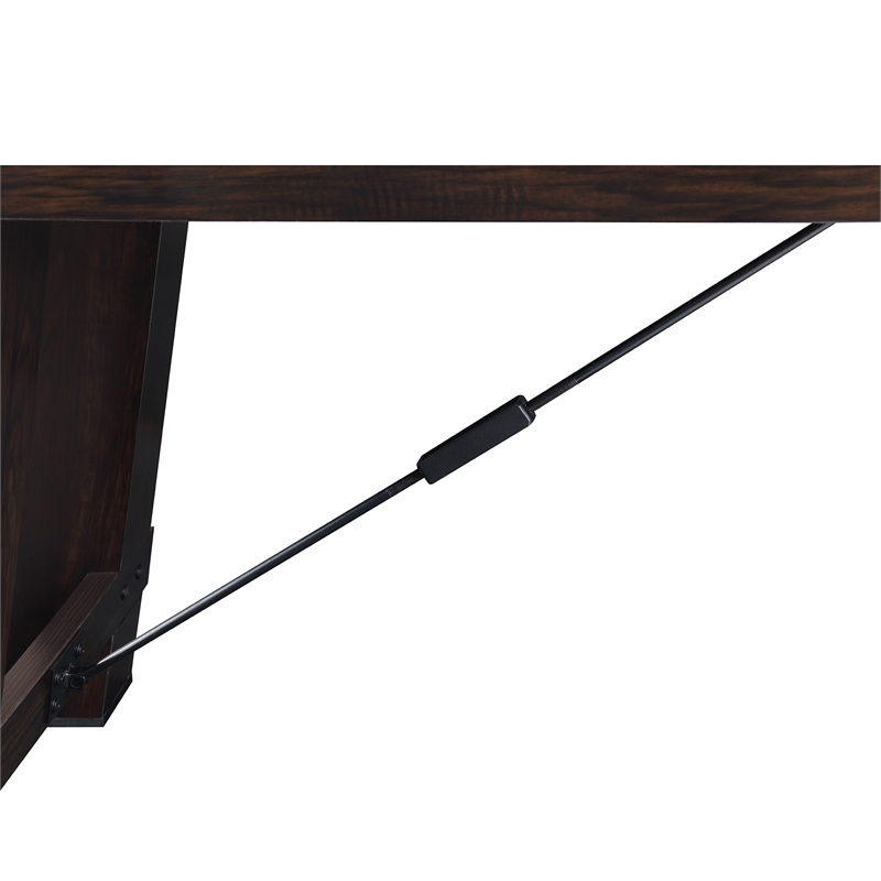 Pemberly Row Transitional Wood Shuffleboard Table in Brown Finish