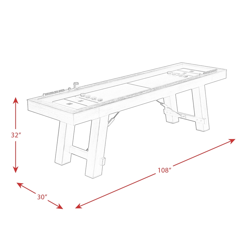 Pemberly Row Transitional Wood Shuffleboard Table in Brown Finish