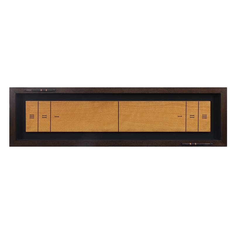 Pemberly Row Transitional Wood Shuffleboard Table in Brown Finish