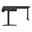 Pemberly Row L-Shape Electric Lift Gaming Desk in Steel Grey Carbon Fiber Finish