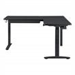 Pemberly Row L-Shape Electric Lift Gaming Desk in Steel Grey Carbon Fiber Finish