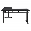 Pemberly Row L-Shape Electric Lift Gaming Desk in Steel Grey Carbon Fiber Finish