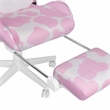 Pemberly Row Modern Pink COW Print Gaming Chair with Footrest