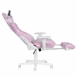Pemberly Row Modern Pink COW Print Gaming Chair with Footrest