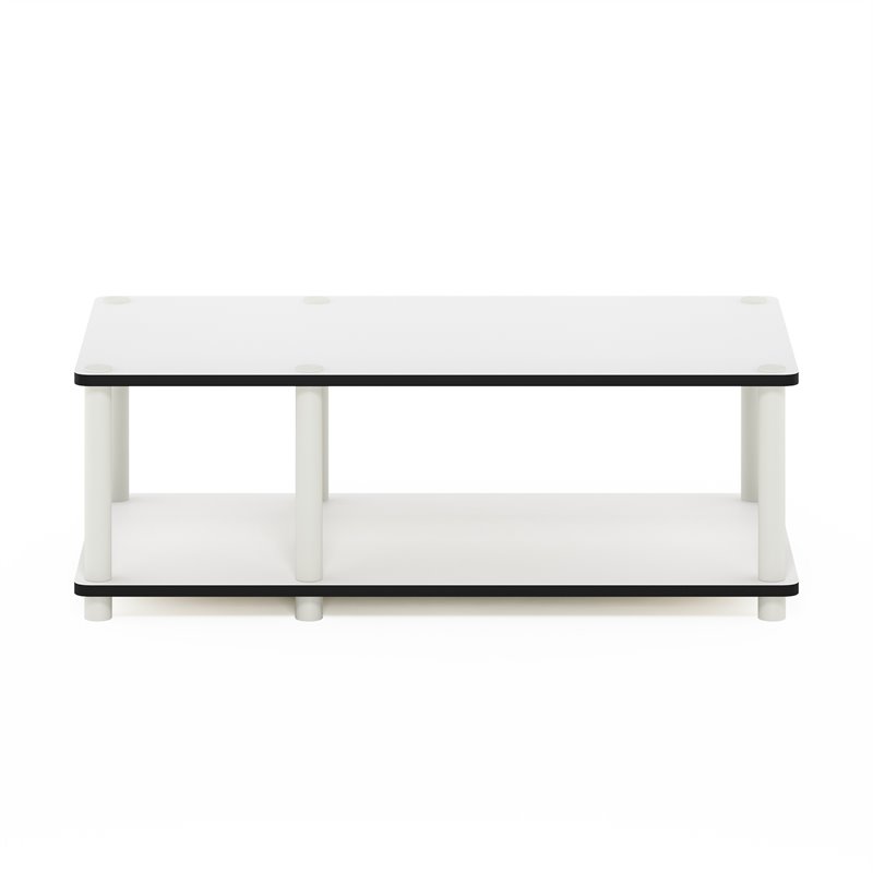 Pemberly Row Wood No Tools Mid TV Stand for TV up to 32