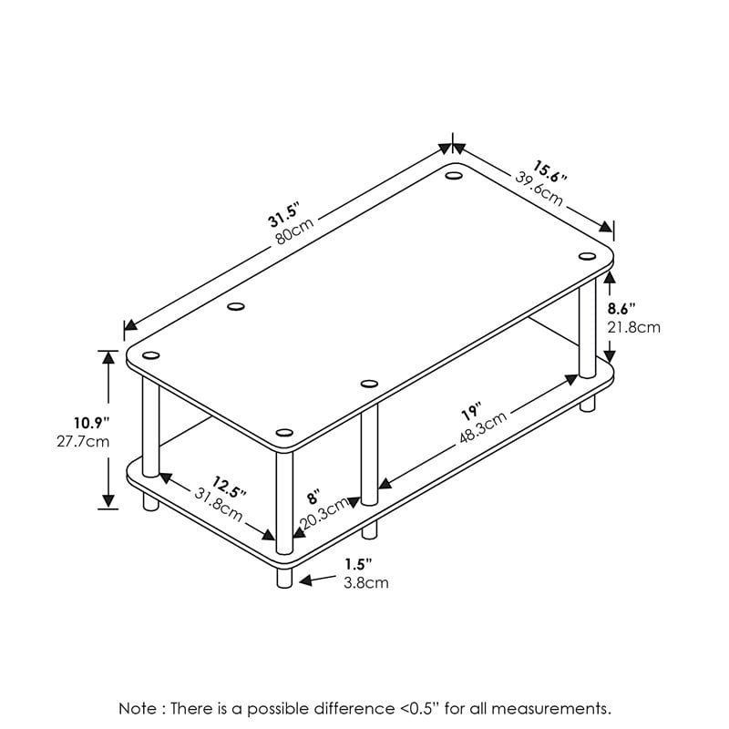 Pemberly Row Wood No Tools Mid TV Stand for TV up to 32