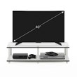 Pemberly Row Wood No Tools Wide TV Stand for TV up to 40