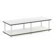 Pemberly Row Wood No Tools Wide TV Stand for TV up to 40