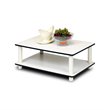 Pemberly Row Engineered Wood 2-Tier No Tools Coffee Table in White
