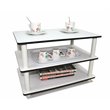 Pemberly Row Engineered Wood 3-Tier No Tools Coffee Table in White