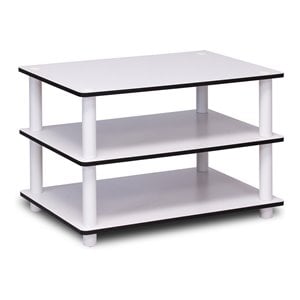 Pemberly Row Engineered Wood 3-Tier No Tools Coffee Table in White
