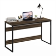 Pemberly Row Modern Enhanced Study Desk in 52-inch Columbia Walnut Finish