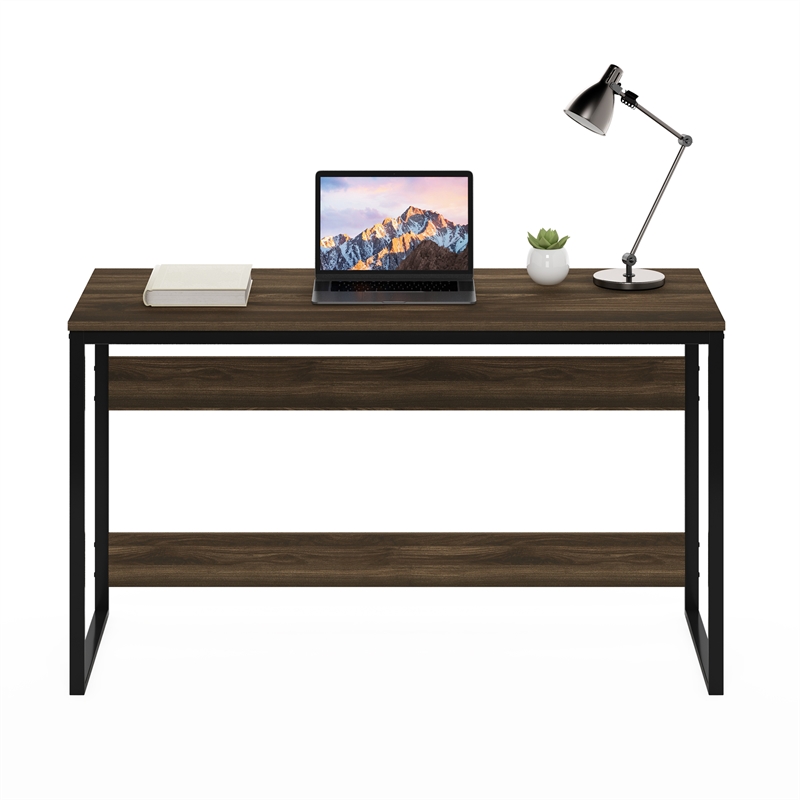 Pemberly Row Modern Enhanced Study Desk in 52-inch Columbia Walnut Finish
