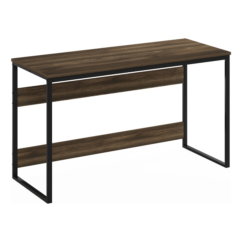 Pemberly Row Modern Enhanced Study Desk in 52-inch Columbia Walnut Finish