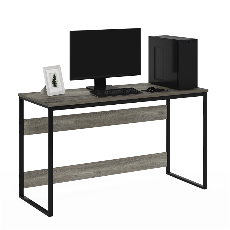 Pemberly Row Modern Enhanced Study Desk in 52-inch French Oak Gray Finish