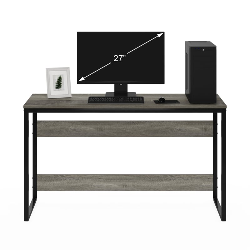 Pemberly Row Modern Enhanced Study Desk in 52-inch French Oak Gray Finish
