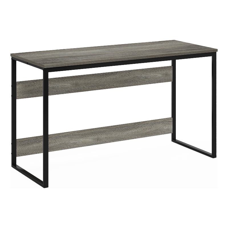 Pemberly Row Modern Enhanced Study Desk in 52-inch French Oak Gray Finish