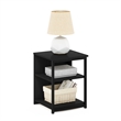 Pemberly Row Contemporary Living End Table in Americano/Black