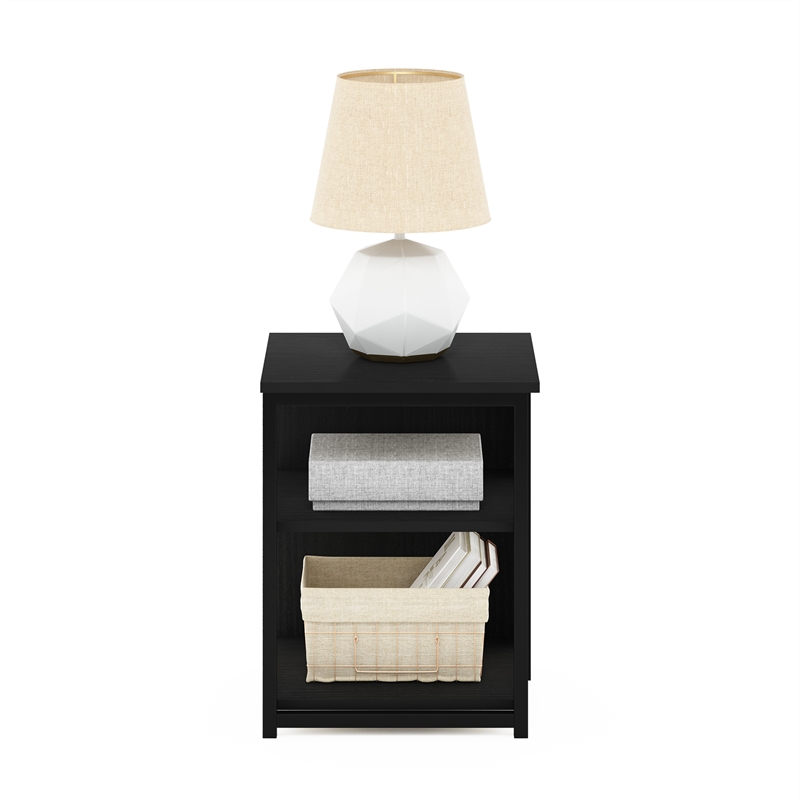 Pemberly Row Contemporary Living End Table in Americano/Black