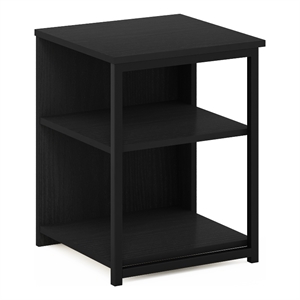 Pemberly Row Contemporary Living End Table in Americano/Black