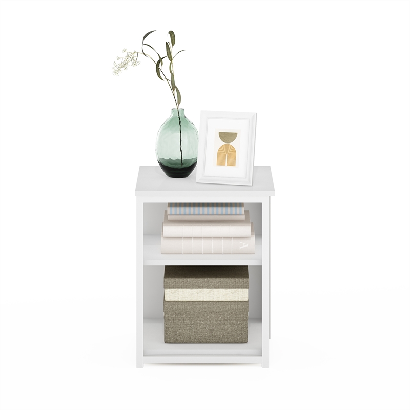 Pemberly Row Contemporary Living End Table in Solid White Finish