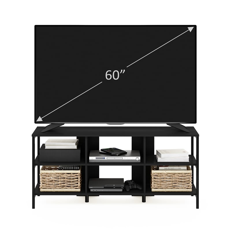 Pemberly Row Modern Living TV Stand for TVs up to 60-inch in Americano/Black