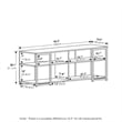 Pemberly Row Modern Living TV Stand for TVs up to 65-inch in Americano/Black