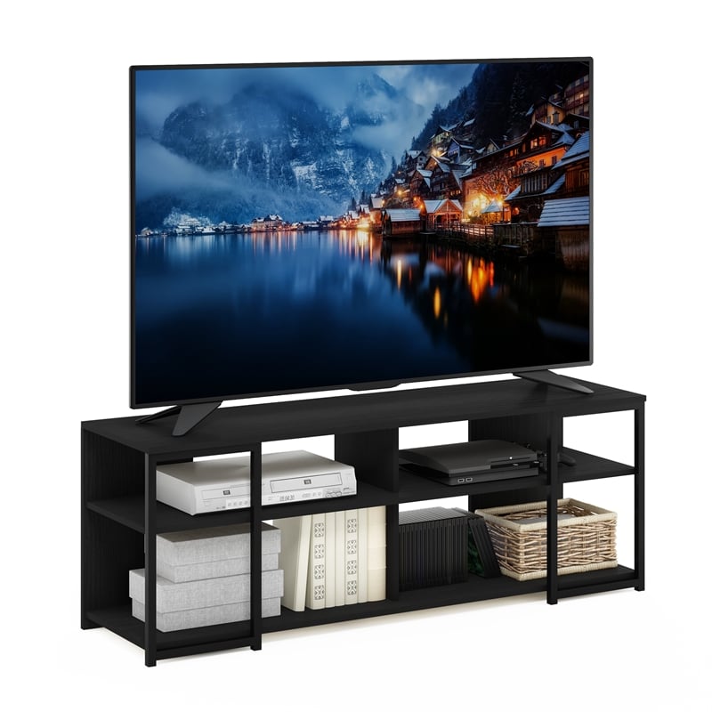 Pemberly Row Modern Living TV Stand for TVs up to 65-inch in Americano/Black