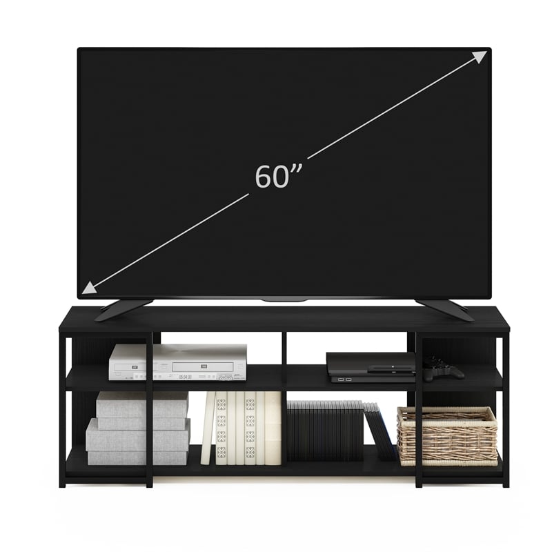 Pemberly Row Modern Living TV Stand for TVs up to 65-inch in Americano/Black