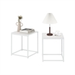 Pemberly Row Modern Living End Table in Solid White in Set of 2