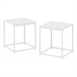 Pemberly Row Modern Living End Table in Solid White in Set of 2