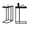 Pemberly Row Modern Living Sofa Side Table in Americano in Set of 2