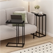 Pemberly Row Modern Living Sofa Side Table in Americano in Set of 2